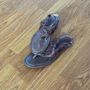 Embellished Brown Sandals